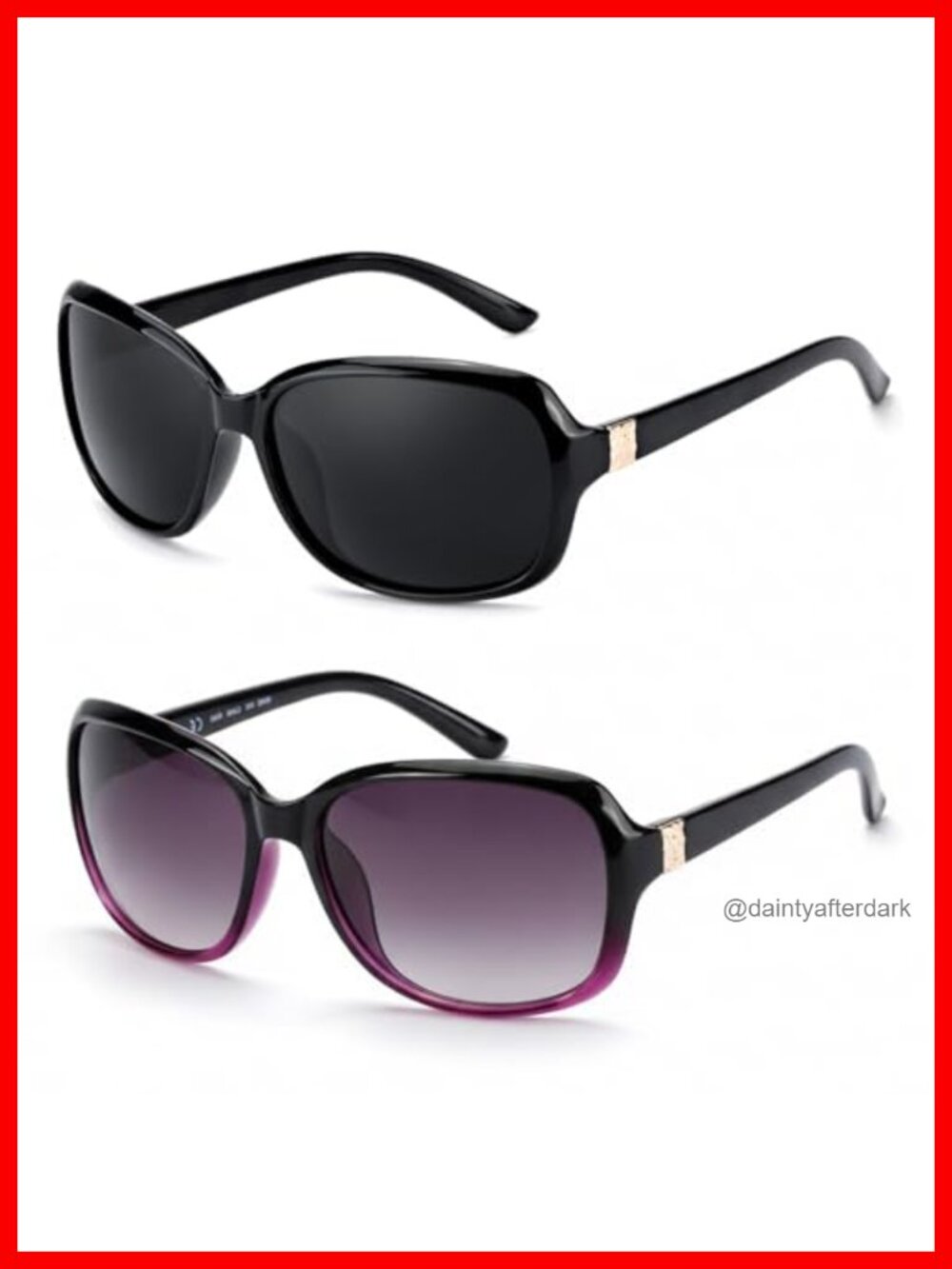 Polarized UV400 Oversized Retro Sunglasses 2 Pack Women Lightweight Full Frame